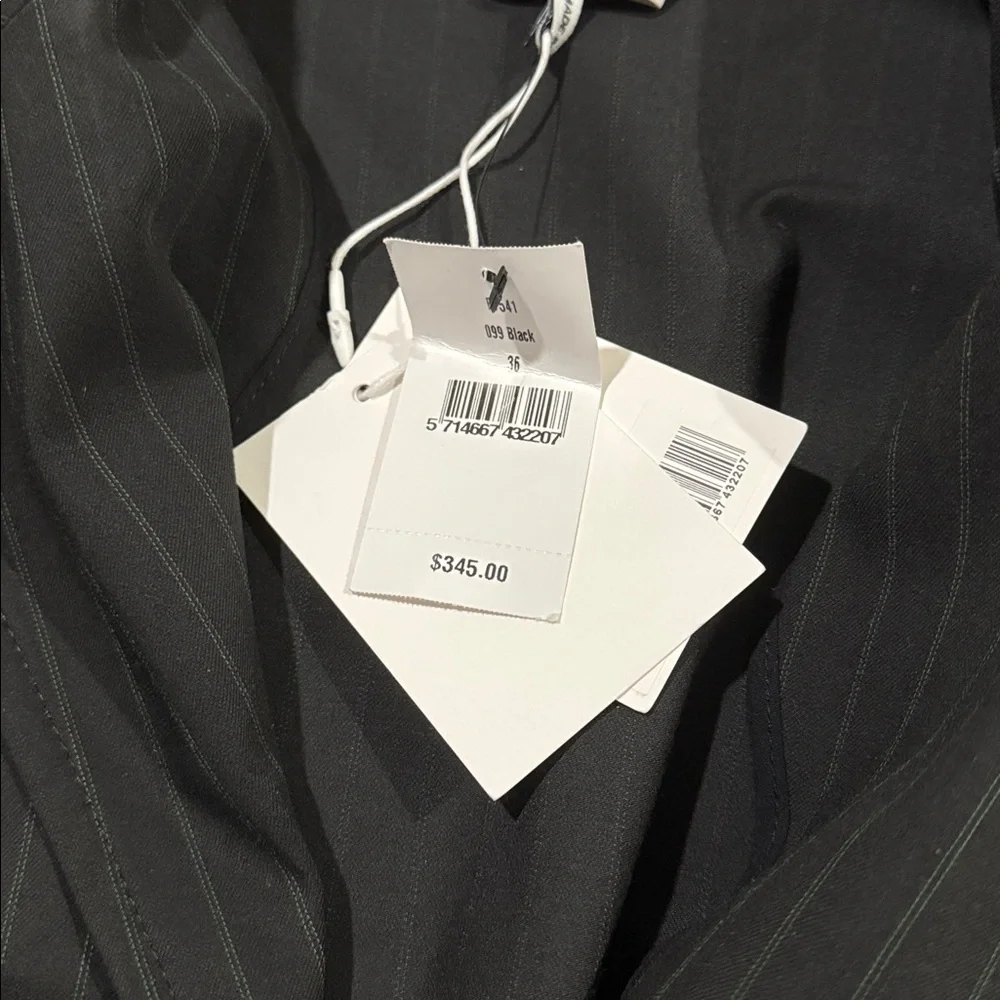 NWT GANNI +NET SUSTAIN pinstriped recycled-twill mini dress size 36 (small) - Picture 6 of 7